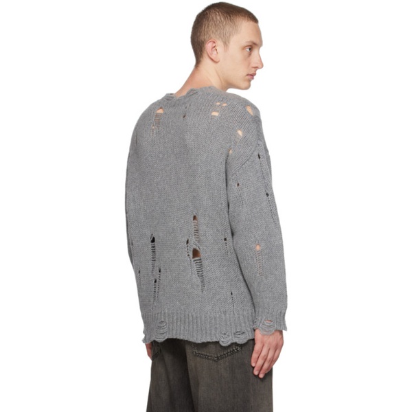  알썰틴 R13 Gray Distressed Sweater 232021M201014