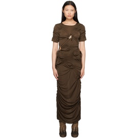 J.Kim SSENSE Exclusive Brown Markiza Maxi Dress 232023F055004