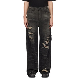 아더에러 ADER error Black Distressed Jeans 232039M186005