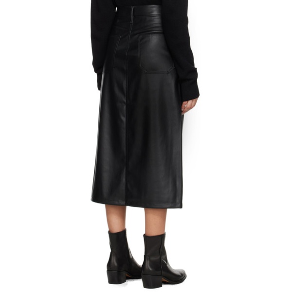 레그앤본 래그 앤 본 Rag & bone Black Sid Faux-Leather Midi Skirt 232055F092003