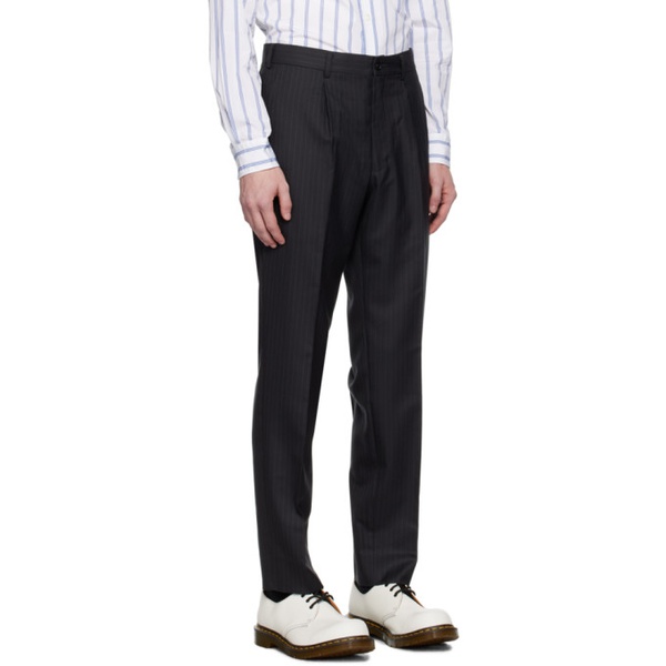  Comme des Garcons Homme Deux Gray Striped Trousers 232058M191011