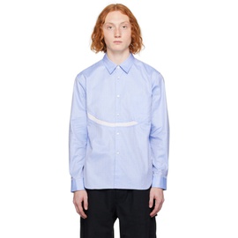 Comme des Garcons Homme Deux Blue Jacquard Shirt 232058M192011