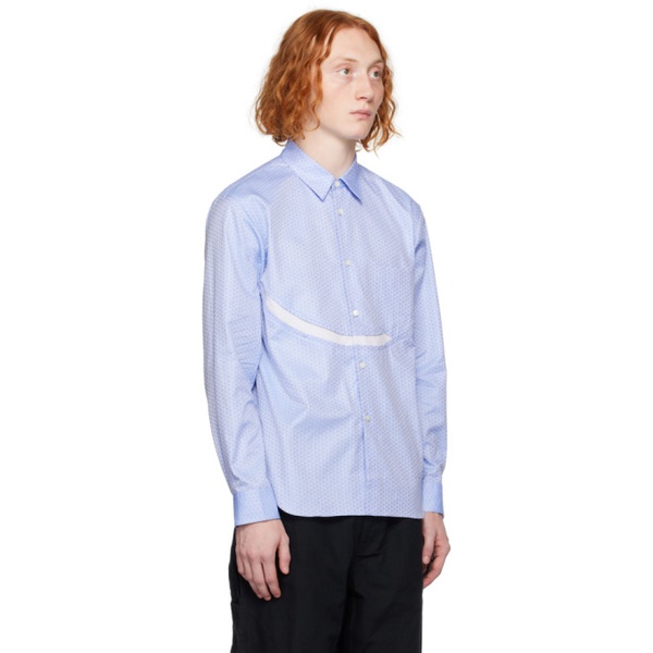  Comme des Garcons Homme Deux Blue Jacquard Shirt 232058M192011