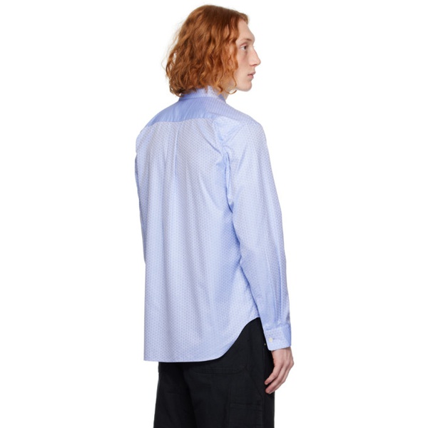  Comme des Garcons Homme Deux Blue Jacquard Shirt 232058M192011