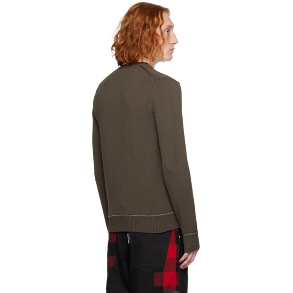  Comme des Garcons Homme Deux Khaki Garment-Dyed Sweater 232058M201000