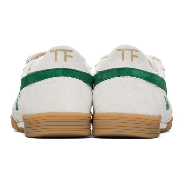 톰포드 톰포드 TOM FORD Green & White Jackson Sneakers 232076M237012