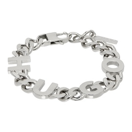 휴고 Hugo Silver Curb Chain Bracelet 232084M142001