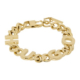휴고 Hugo Gold Curb Chain Bracelet 232084M142004