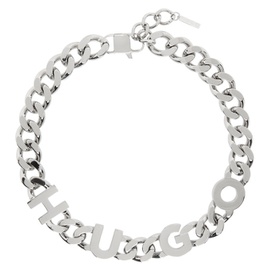 휴고 Hugo Silver Curb Chain Necklace 232084M145005