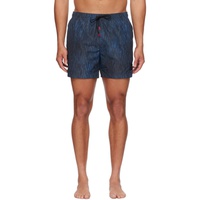 휴고 Hugo Blue Printed Swim Shorts 232084M193002