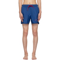 휴고 Hugo Blue Printed Swim Shorts 232084M193010