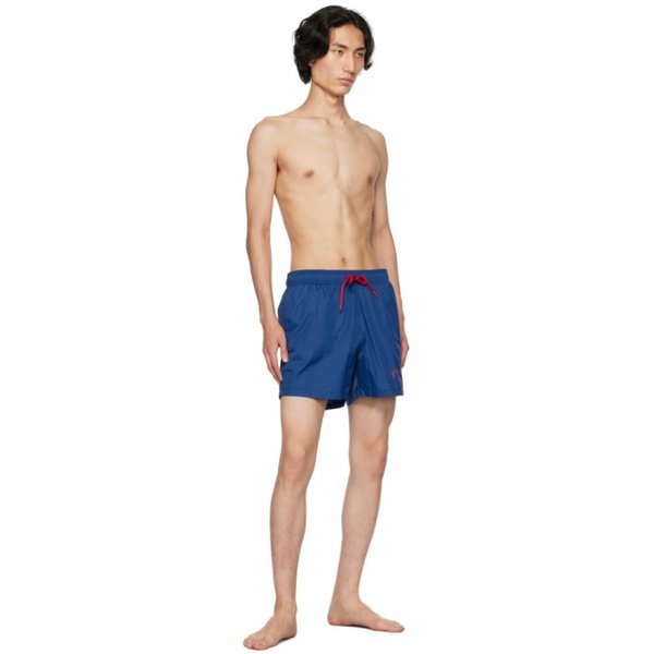  휴고 Hugo Blue Printed Swim Shorts 232084M193010