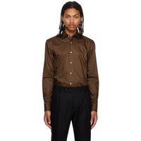 BOSS Brown Darted Long Sleeve Shirt 232085M192023