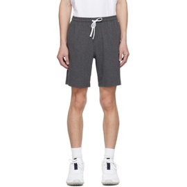 BOSS Gray Embroidered Shorts 232085M193001