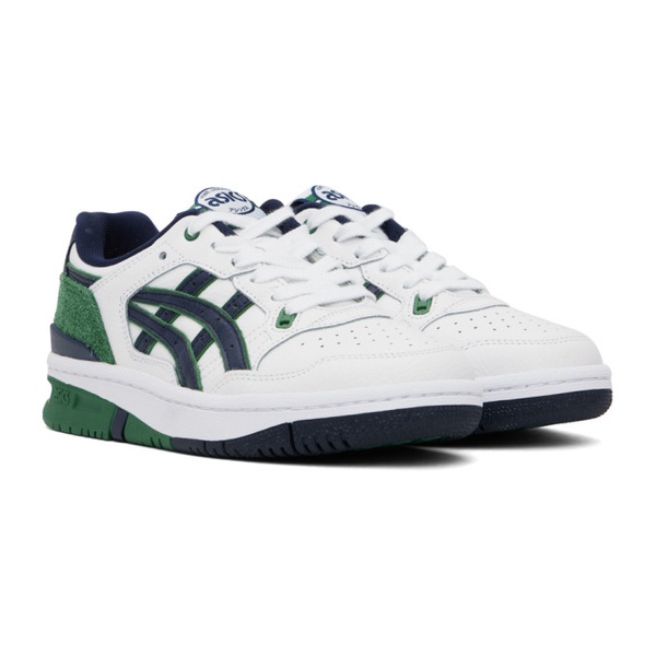  Asics White & Green EX89 Sneakers 232092F128028