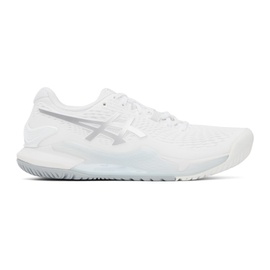 Asics White & Silver Gel-Resolution 9 Sneakers 232092F128067