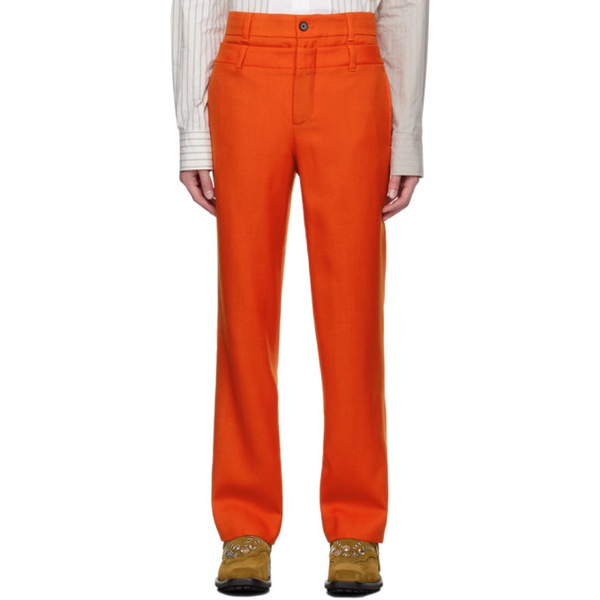  펑첸왕 Feng Chen Wang Orange Layered Trousers 232107M191000