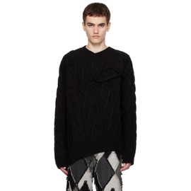 펑첸왕 Feng Chen Wang Black Layered Sweater 232107M201006