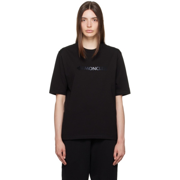 몽클레어 몽클레어 Moncler Black Flocked T-Shirt 232111F110021