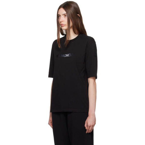 몽클레어 몽클레어 Moncler Black Flocked T-Shirt 232111F110021