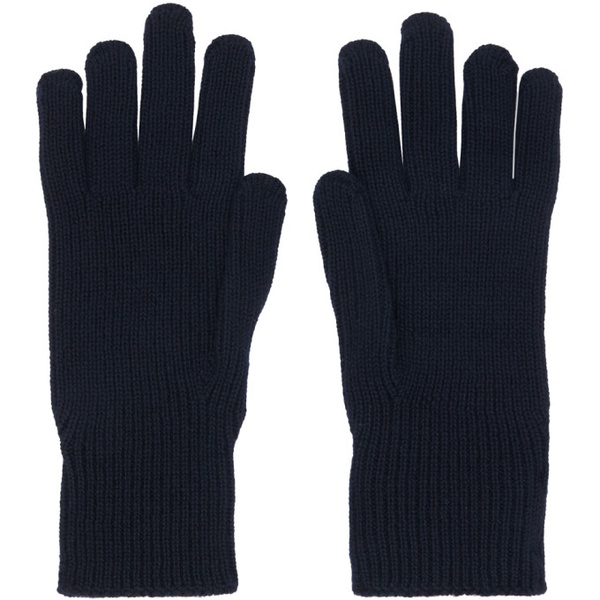 몽클레어 몽클레어 Moncler Navy Logo Patch Gloves 232111M135001