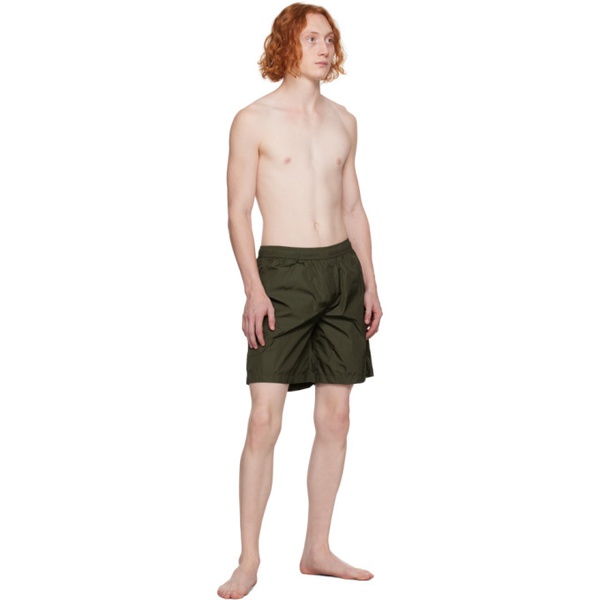 몽클레어 몽클레어 Moncler Green Patch Swim Shorts 232111M208006