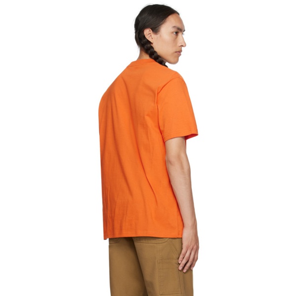 칼하트 칼하트 Carhartt Work In Progress Orange Liquid Script T-Shirt 232111M213043