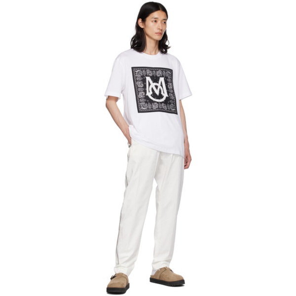 몽클레어 몽클레어 Moncler White Applique T-Shirt 232111M213061