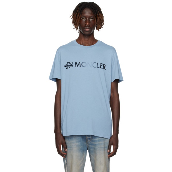 몽클레어 몽클레어 Moncler Blue Flocked T-Shirt 232111M213063