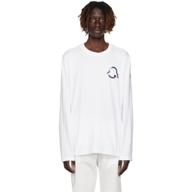 몽클레어 Moncler White Printed Long Sleeve T-Shirt 232111M213070
