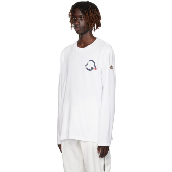 몽클레어 몽클레어 Moncler White Printed Long Sleeve T-Shirt 232111M213070