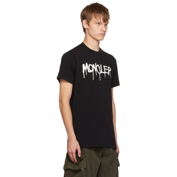 몽클레어 몽클레어 Moncler Black Printed T-Shirt 232111M213114