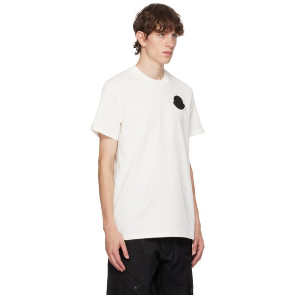 몽클레어 몽클레어 Moncler White Applique T-Shirt 232111M213116