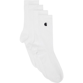 칼하트 Carhartt Work In Progress Two-Pack White Madison Socks 232111M220001