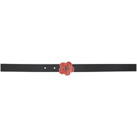 Black Kenzo Paris Thin Boke Flower Reversible Belt 232118F001000