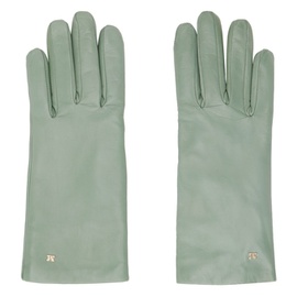 맥스마라 Max Mara Green Nappa Leather Gloves 232118F012009