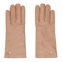 맥스마라 Max Mara Pink Nappa Leather Gloves 232118F012010