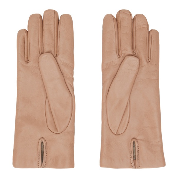  맥스마라 Max Mara Pink Nappa Leather Gloves 232118F012010