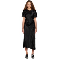 아크네 스튜디오 Acne Studios Black Wrap Midi Dress 232129F054001