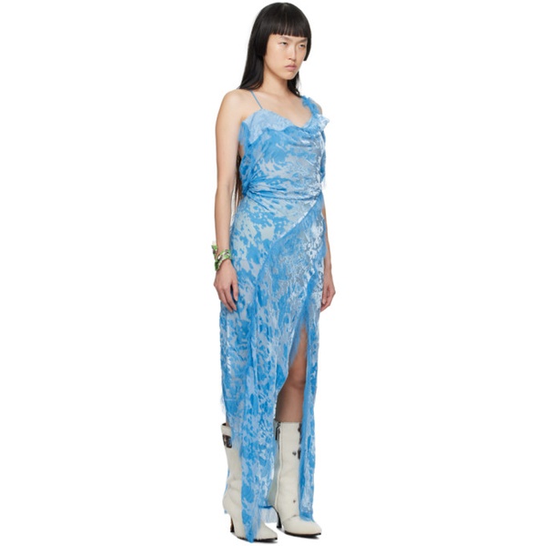 아크네스튜디오 아크네 스튜디오 Acne Studios Blue Draped Strap Midi Dress 232129F054016