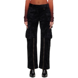 아크네 스튜디오 Acne Studios Black Crinkled Trousers 232129F087012