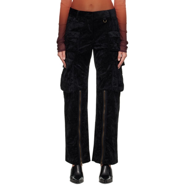 아크네스튜디오 아크네 스튜디오 Acne Studios Black Crinkled Trousers 232129F087012