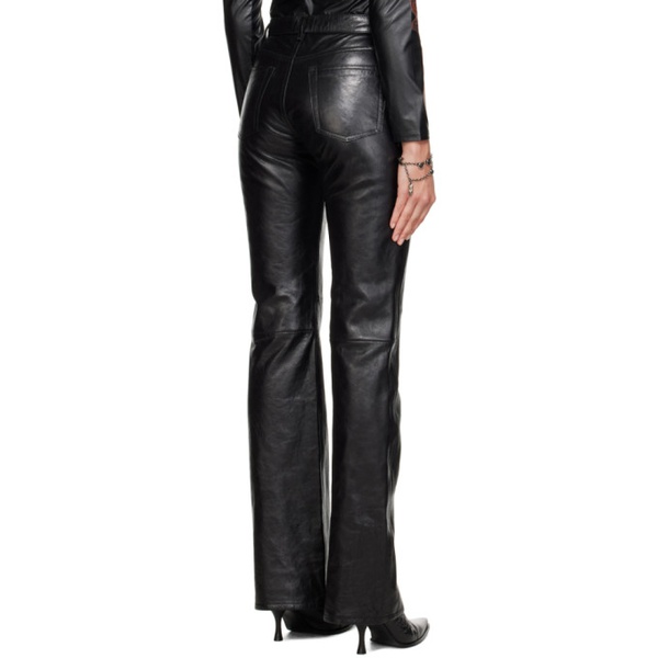 아크네스튜디오 아크네 스튜디오 Acne Studios Black Paneled Leather Pants 232129F087017