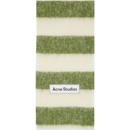 아크네 스튜디오 Acne Studios Green & 오프화이트 Off-White Stripe Scarf 232129M150063