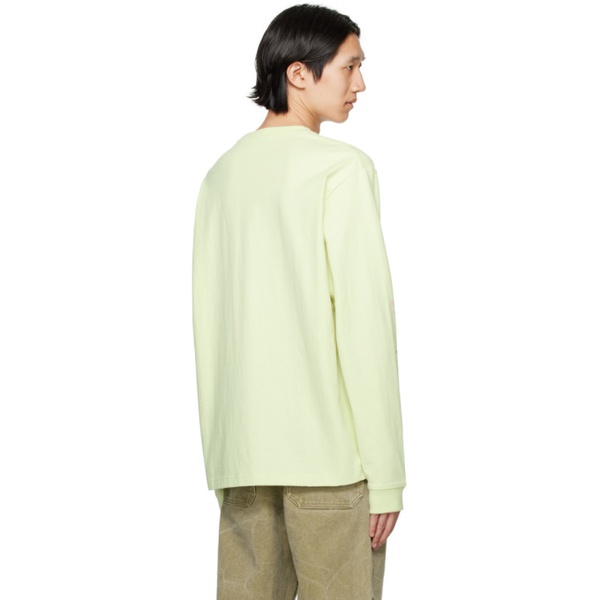 아크네스튜디오 아크네 스튜디오 Acne Studios Green Printed Long Sleeve T-Shirt 232129M213028