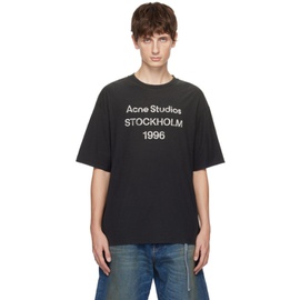 아크네 스튜디오 Acne Studios Black Distressed T-Shirt 232129M213053
