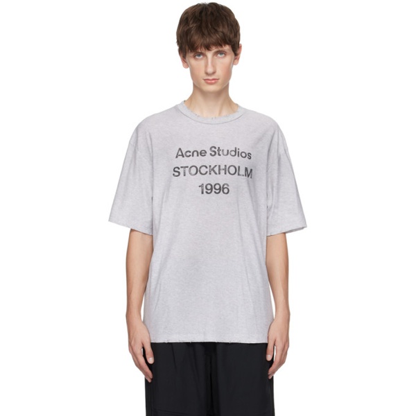 아크네스튜디오 아크네 스튜디오 Acne Studios Gray Printed T-Shirt 232129M213054