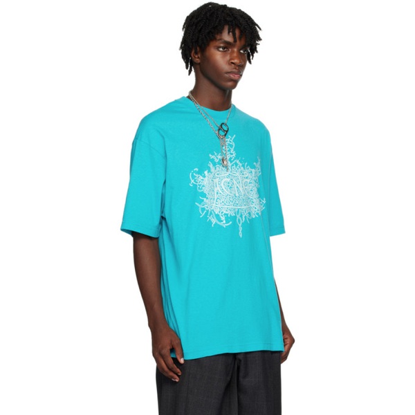 아크네스튜디오 아크네 스튜디오 Acne Studios Blue Glow-In-The-Dark T-Shirt 232129M213069
