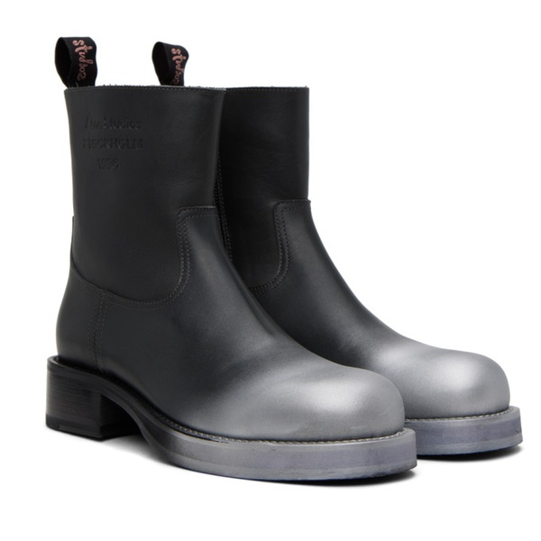 아크네스튜디오 아크네 스튜디오 Acne Studios Gray Sprayed Leather Boots 232129M228000