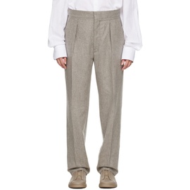 ZEGNA Gray Pleated Trousers 232142F087001